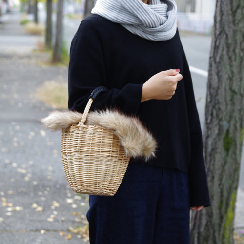 北欧生地と雑貨の店ルネ・デュー 内側に北欧生地をたっぷり使った  